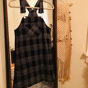 NWOT Altar’d State Plaid Overall Dress